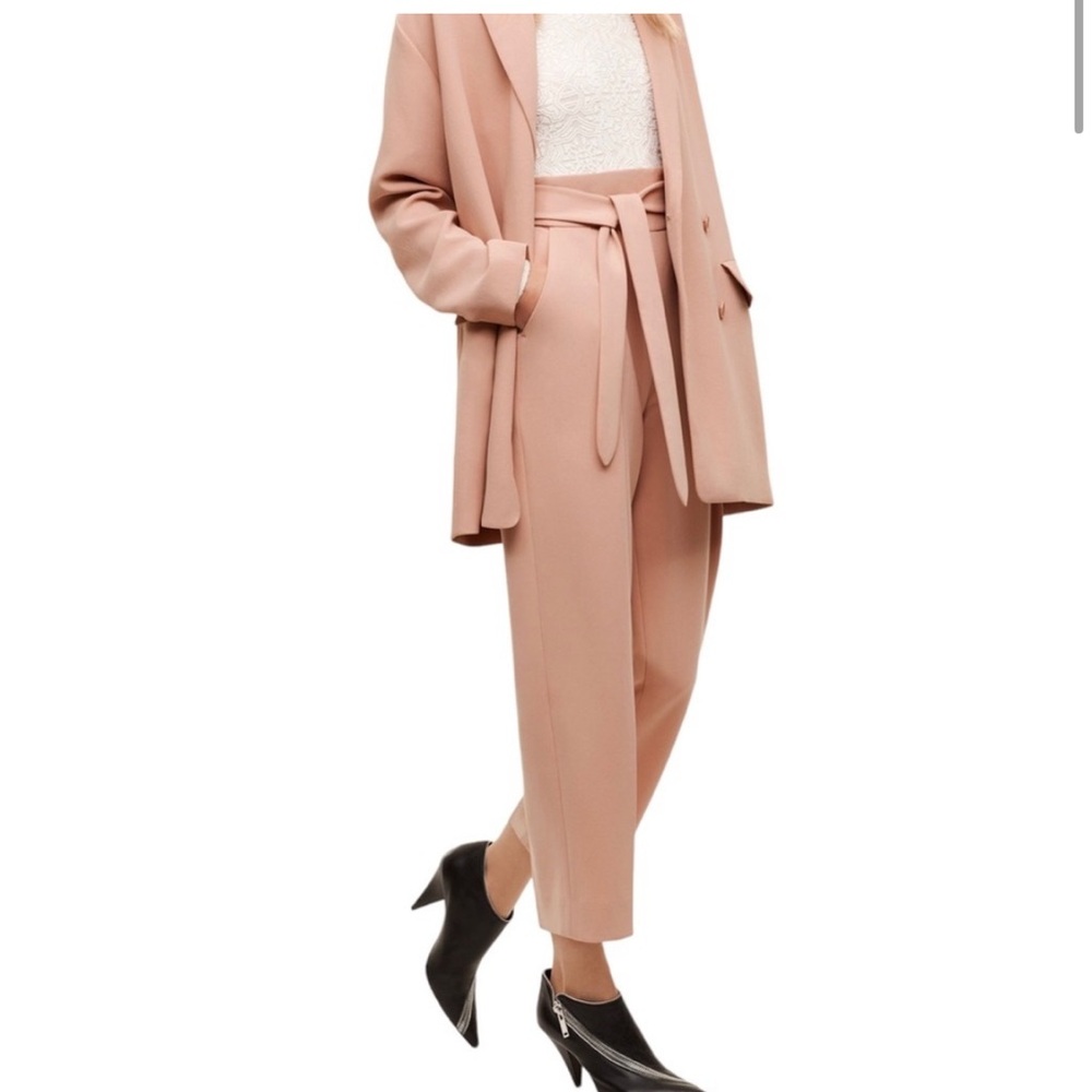 Aritzia Wilfred Feuille Pants Front Tie Belted Wide Leg High
Rise Waist sz 10